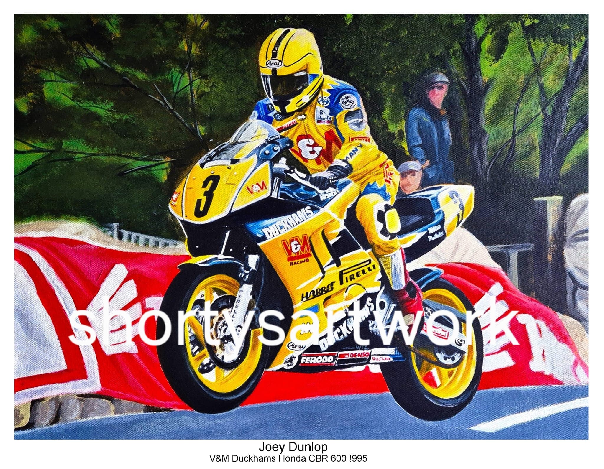 Joey Dunlop on the V&M Honda in full flight