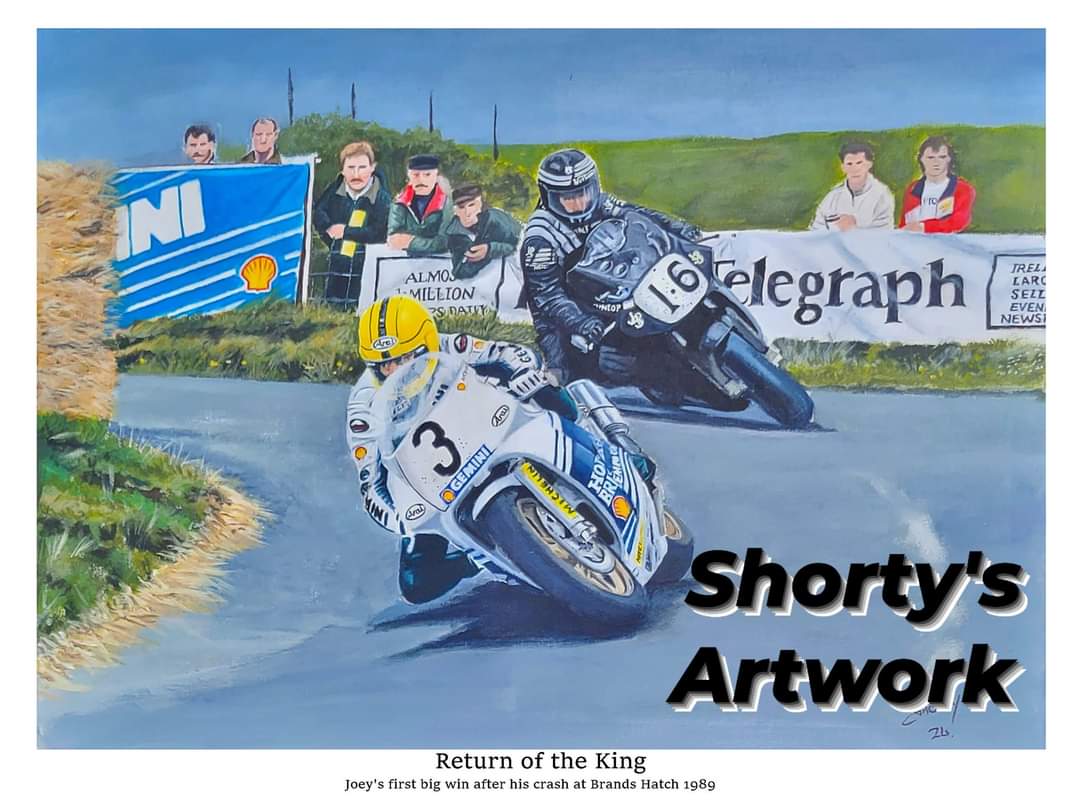 Joey Dunlop leading on the number 3 Honda, road-racing scene
