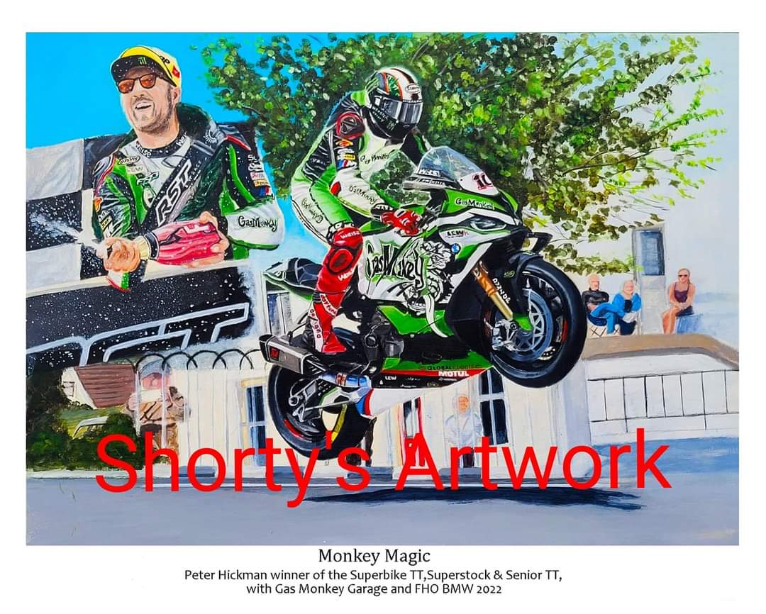 Peter Hickman at full lean, the fastest man around the TT course